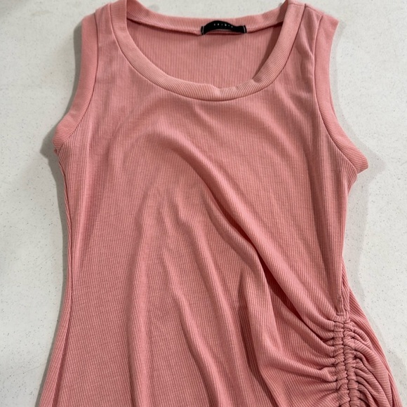 21 Saints Maxi Ribbed Ruched Tie Side Slit Dress Rose Pink Small Women’s - Picture 11 of 11